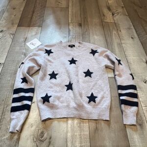 Star Patterned Sweater - Black and Gray aqua cashmere